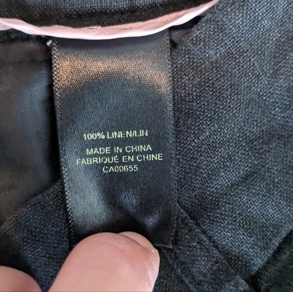 RW&CO. Pure Linen Wide Leg Medium Rise Charcoal Gray Pants Size US 4 - Picture 9 of 9
